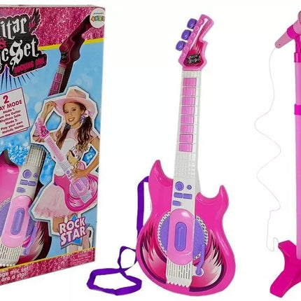 Gitara su mikrofonu Roko žvaigždės garsas