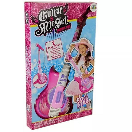 Gitara su mikrofonu Roko žvaigždės garsas