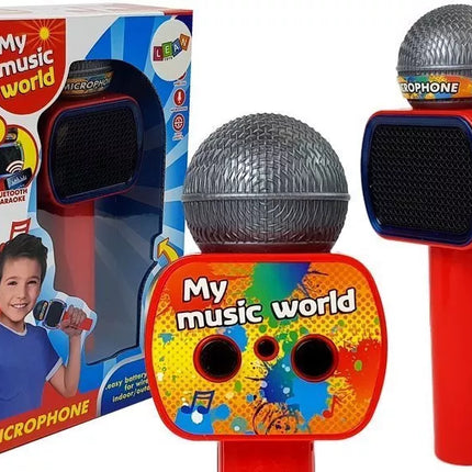 Vaikiškas mikrofonas, belaidis karaoke „Bluetooth“ garsiakalbis, raudonas