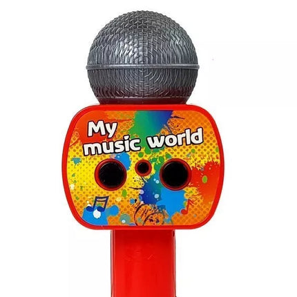 Vaikiškas mikrofonas, belaidis karaoke „Bluetooth“ garsiakalbis, raudonas