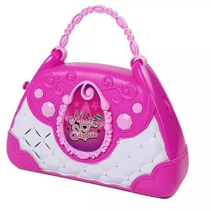 Nešiojamas karaokė grotuvas rankinėje, rožinis USB mikrofonas