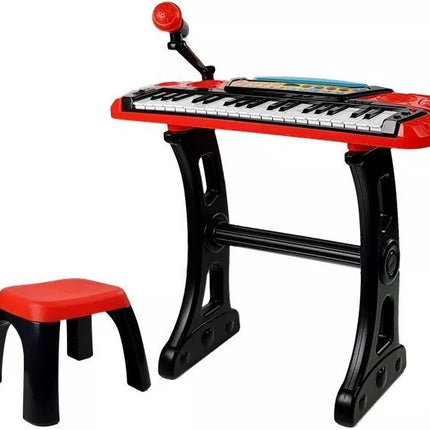 Klaviatūros stovas kėdė 37 klavišai raudona