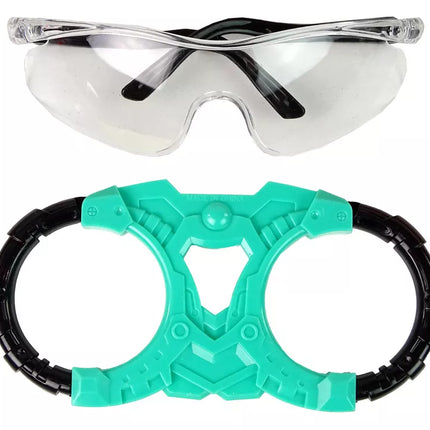 Žaisliniai kosminiai kardai su šviesos efektais, apsauginiai akiniai ir garsai