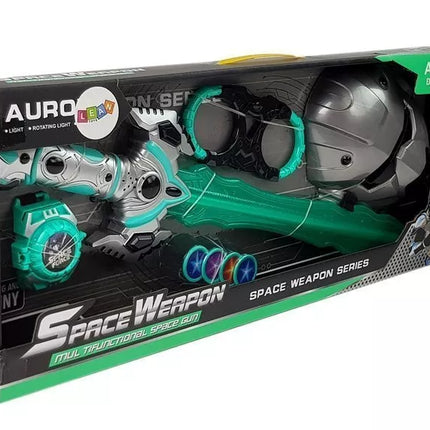 Kosminio žaislų rinkinys Šviesos kardas Kaukė Rankų grandinės