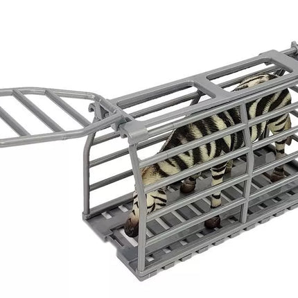 Keturių ratų motociklas su priekaba, figūrėlės, zebras