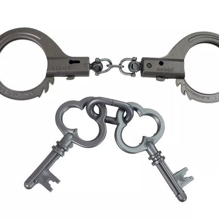 Policijos rinkinys: pistoletas, antrankiai, žiūronai, švilpukas, laikrodis, ženklelis