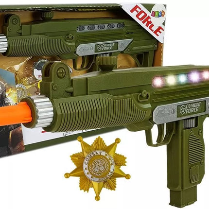 Karinis rinkinys Garsai Šviesos Ženklelis Pistoletas 37 cm