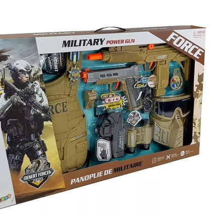 Karinis rinkinys: ginklas, kaukė, žiūronai, liemenė, kompasas