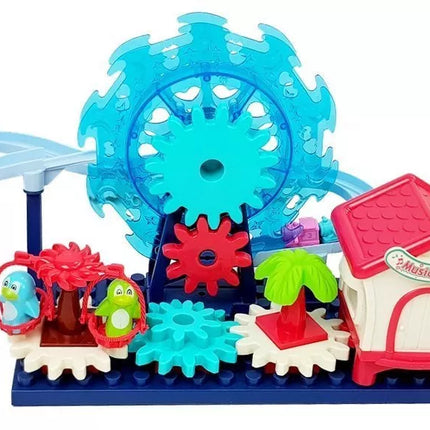 Kaladėlių rinkinys su čiuožykla. Apžvalgos ratas