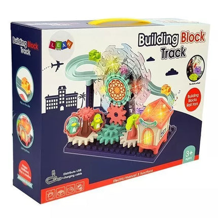 Kaladėlių rinkinys su čiuožykla. Apžvalgos ratas