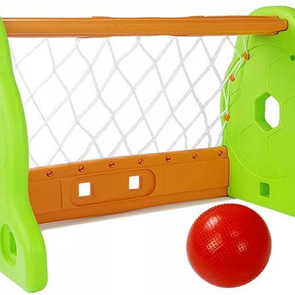 Žalias ir oranžinis futbolo vartai vaikams