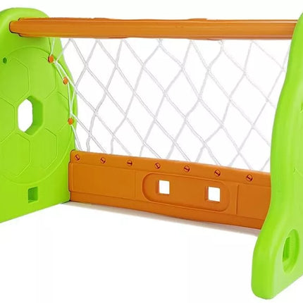 Žalias ir oranžinis futbolo vartai vaikams