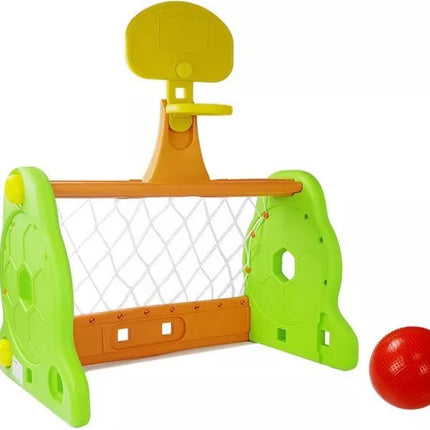 Vaikiškas 2-in-1 krepšinio lankas, žalias ir oranžinis