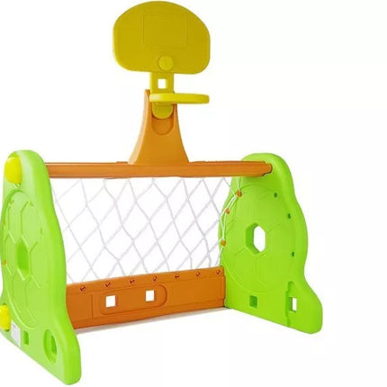 Vaikiškas 2-in-1 krepšinio lankas, žalias ir oranžinis