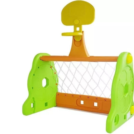 Vaikiškas 2-in-1 krepšinio lankas, žalias ir oranžinis