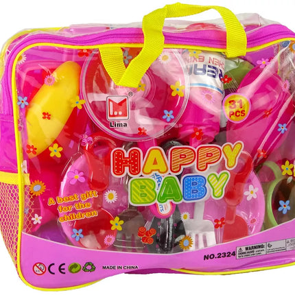 Virtuvinis rinkinys, 31 elementas, krepšys, indai, lėkštės, vaikams