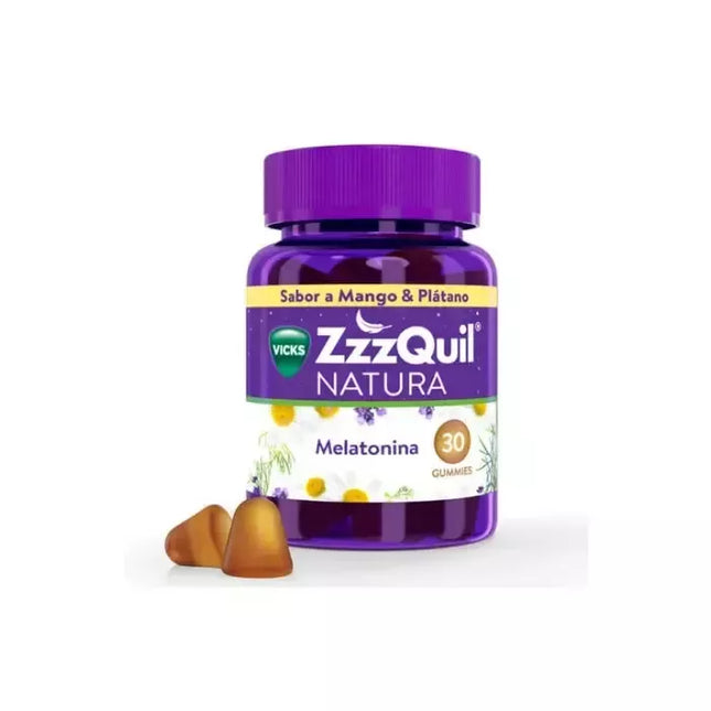 Vicks ZzzQuil Natura Melatoninas Mango & Banana Skonio 30 Vienet.