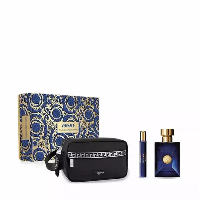 Versace Dylan Blue Pour Homme Tualetinis Vanduo Purškiklis 100ml 3 Dalių Rinkinys