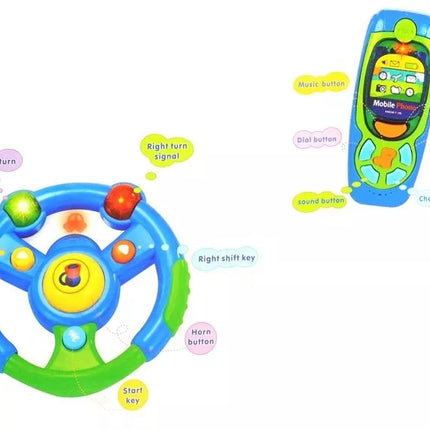 Kūdikių automobilio rinkinio raktai Vairas Mobilusis telefonas