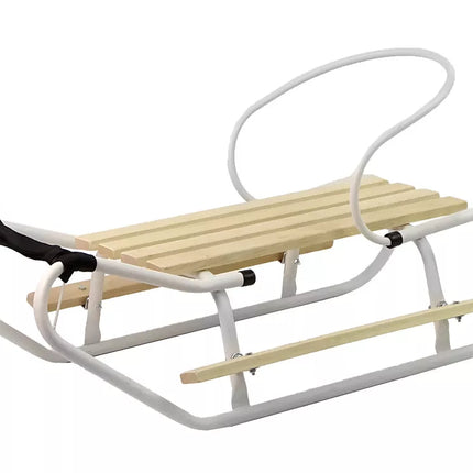 Metalinės rogutės su atlošo dirželiu, baltos