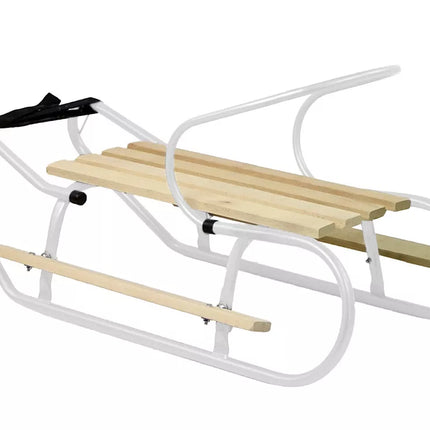 Metalinės rogutės su atlošo dirželiu, baltos