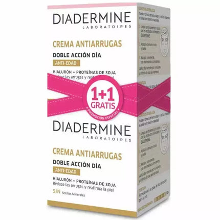 Diadermine Dvigubo Veikiantis Dieninis Kremas Nuo Raukšlių 50ml Rinkinys 2 Vnt.