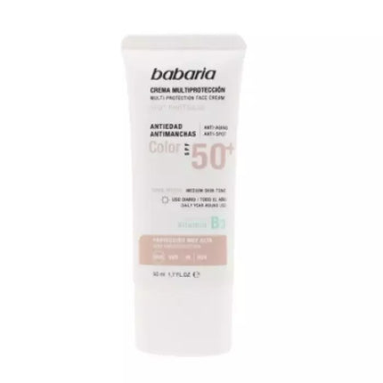 Babaria Saulės daugiafunkcinė apsauginė kremo nuo dėmių su spalva SPF50 50ml