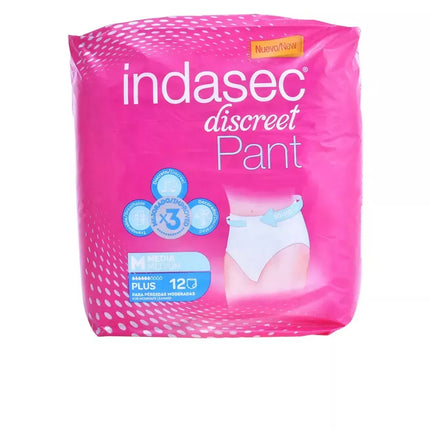 Indasec Pant Plus Vidutinio Dydžio 12 Vnt.
