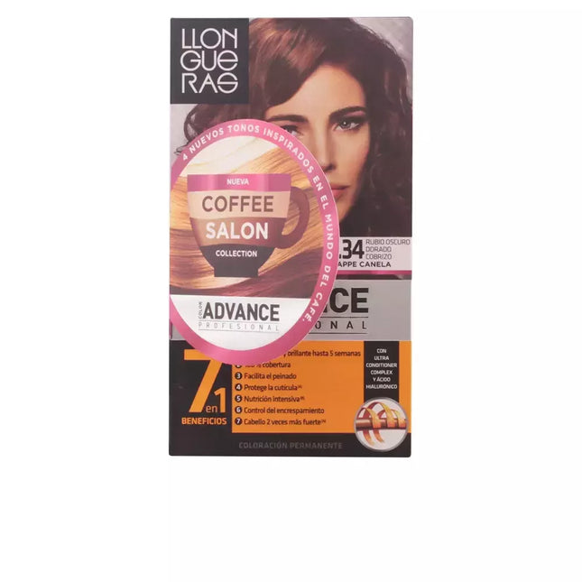 Llongueras Color Advance Coffee Salon Collection Plaukų dažai 6.34 Tamsiai auksiniai variniai šviesūs