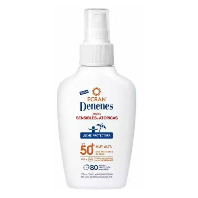 Denenes Saulės apsaugos purškiamas pienelis SPF50+ jautriai odai 100ml