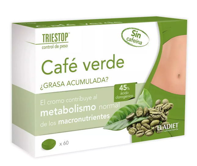 Eladiet Triestop Žaliosios kavos be kofeino 60 tablečių