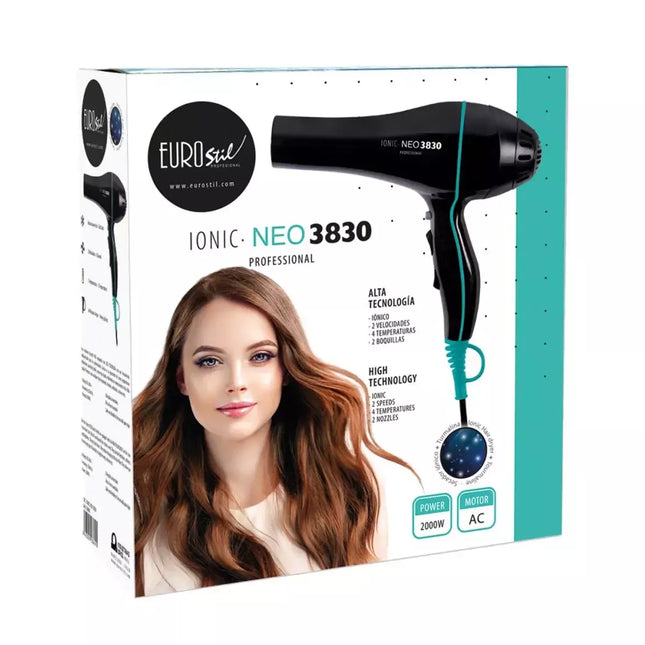 Profesionalus plaukų džiovintuvas Eurostil Ionic Neo 3830 su turmalinu 2000W, 1 vnt.