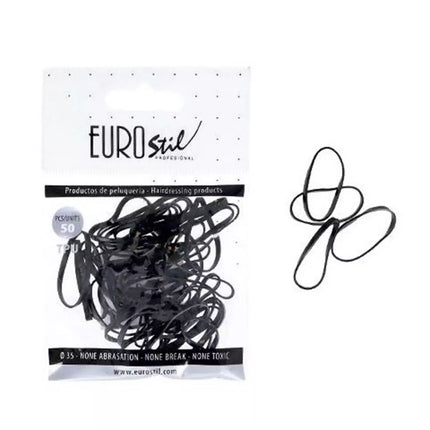 Eurostil Juodos gumytės plaukams 50 vnt.