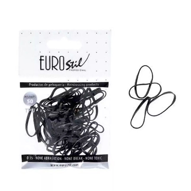 Eurostil Juodos gumytės plaukams 50 vnt.