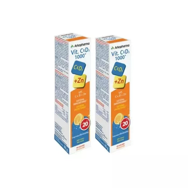 Arkopharma Vitamin C ir D3 1000mg 2x20 tablečių