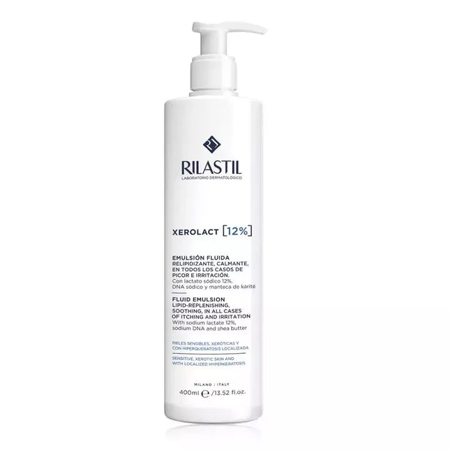 Rilastil Xerolact 12% Keratin reguliuojantis drėkinamasis pienelis 400ml