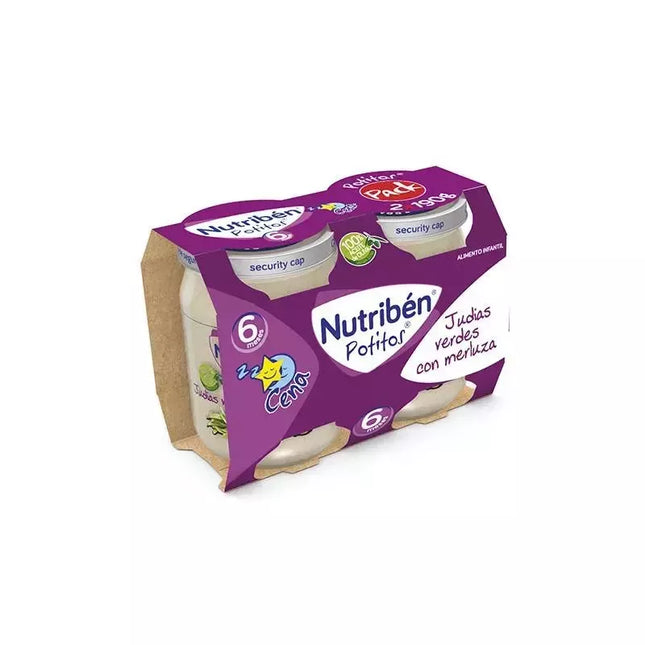 Nutriben Nutribén Potito Vakarienė Paprastasis Daržovių Ir Jūros Lydekos Bipack 2x 190g