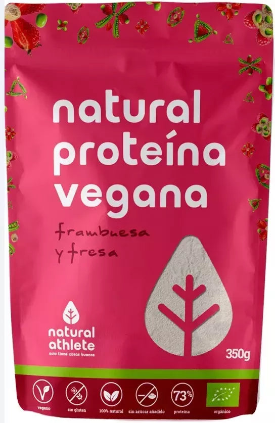 Natural Athlete Vegan Protein Strawberry and Raspberry Bio 350g