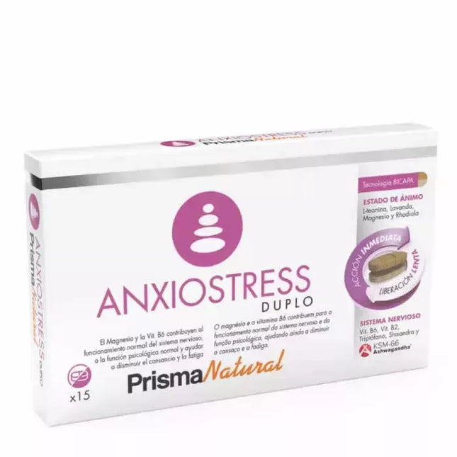 Prisma Natural Anxiostress Duplo 15 dvigubo veikiančių tablečių