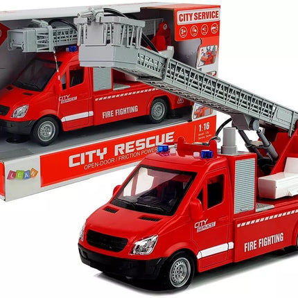 Frikcinė gaisrinė mašina 1:16 su garsu ir vandeniu