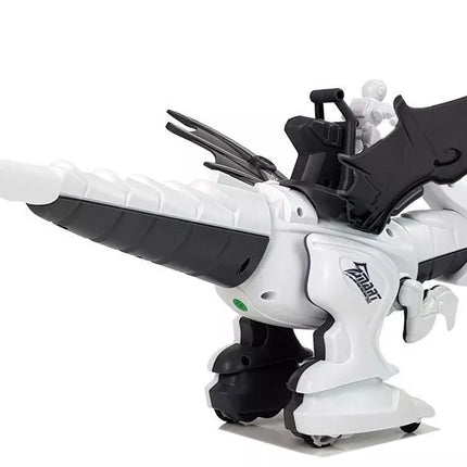 Dinozauras Tyranas robotas interaktyvus nuotolinio valdymo pultas K18 programavimas baltas