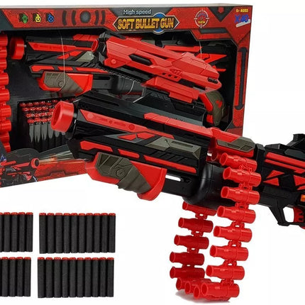 Šovinių pistoletas su putų užtaisais, 40 vnt., raudonas/juodas, Target