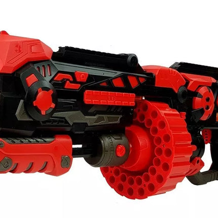 Didelis putplasčio šovinių šautuvas su besisukančia 80 šovinių dėtuve, 59 cm