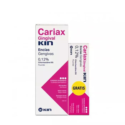 KIN Cariax Burnos skalavimo skystis 500ml + Dantų pasta 75ml