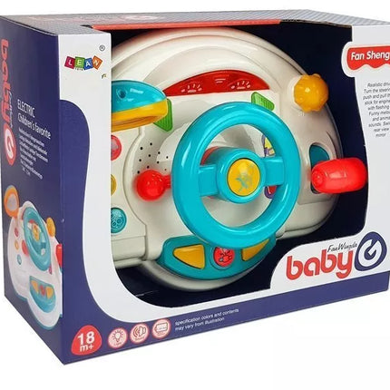 Interaktyvus kūdikio vairas su garso signalu ir šviesa