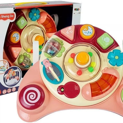 Interaktyvus kūdikių skydelis žaislas Muzika Gyvūnas Rožinis