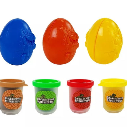 Žaidimo tešla Dinozaurų kiaušinių formelės 12 vienetų 4 spalvų