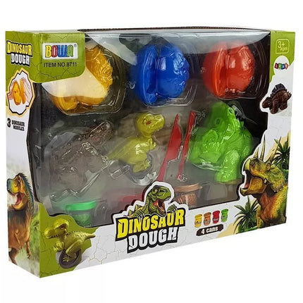 Žaidimo tešla Dinozaurų kiaušinių formelės 12 vienetų 4 spalvų