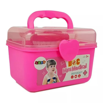 Mažas Odontologo Medicininio Rinkinio Aksesuarai Rožiniame Dėkle