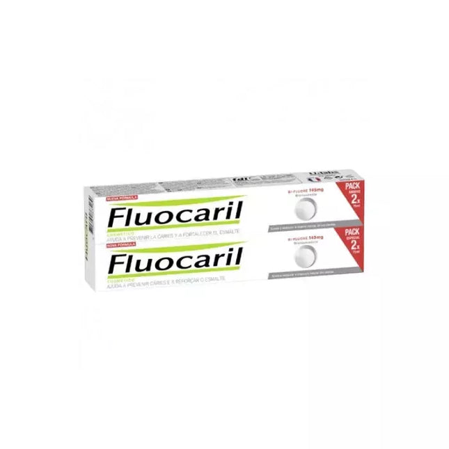 Fluocaril balinamoji dantų pasta su dvigubu fluoridu, 2 x 75ml